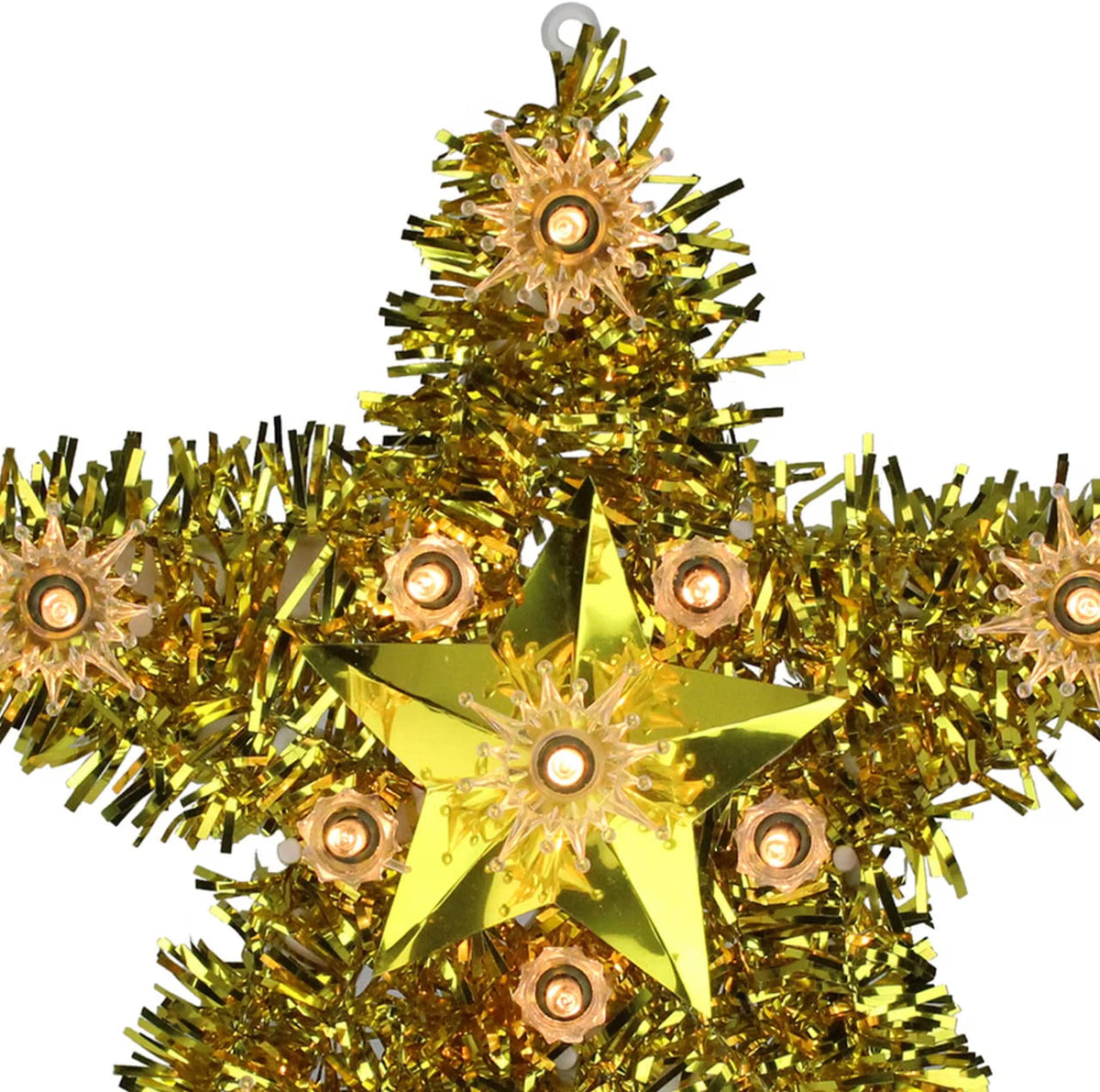 7" Lighted Gold Star Christmas Tree Topper - Clear Lights