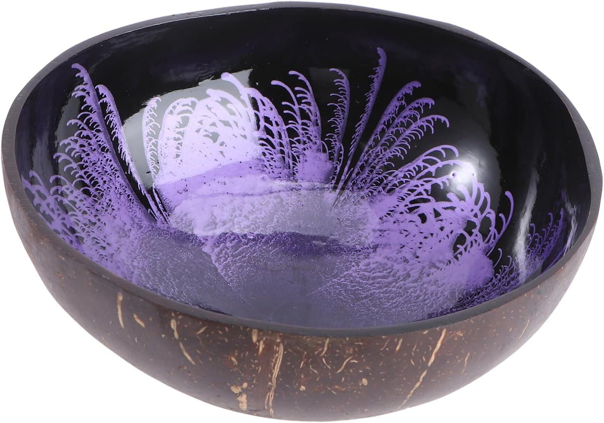 Natural Coconut Shell Bowl Handcrafted Storage Bowl for Candy Nuts and Fruits Decorative Key Keeper and Lightweight Design Pattern