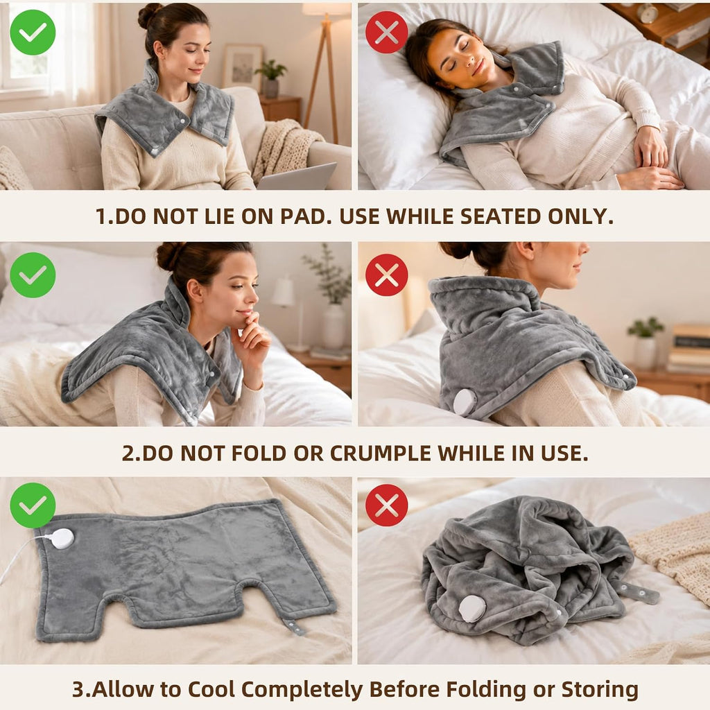 LisaCool Heating Pad, 24 x 20 in Neck, Shoulder & Back Heat Pad