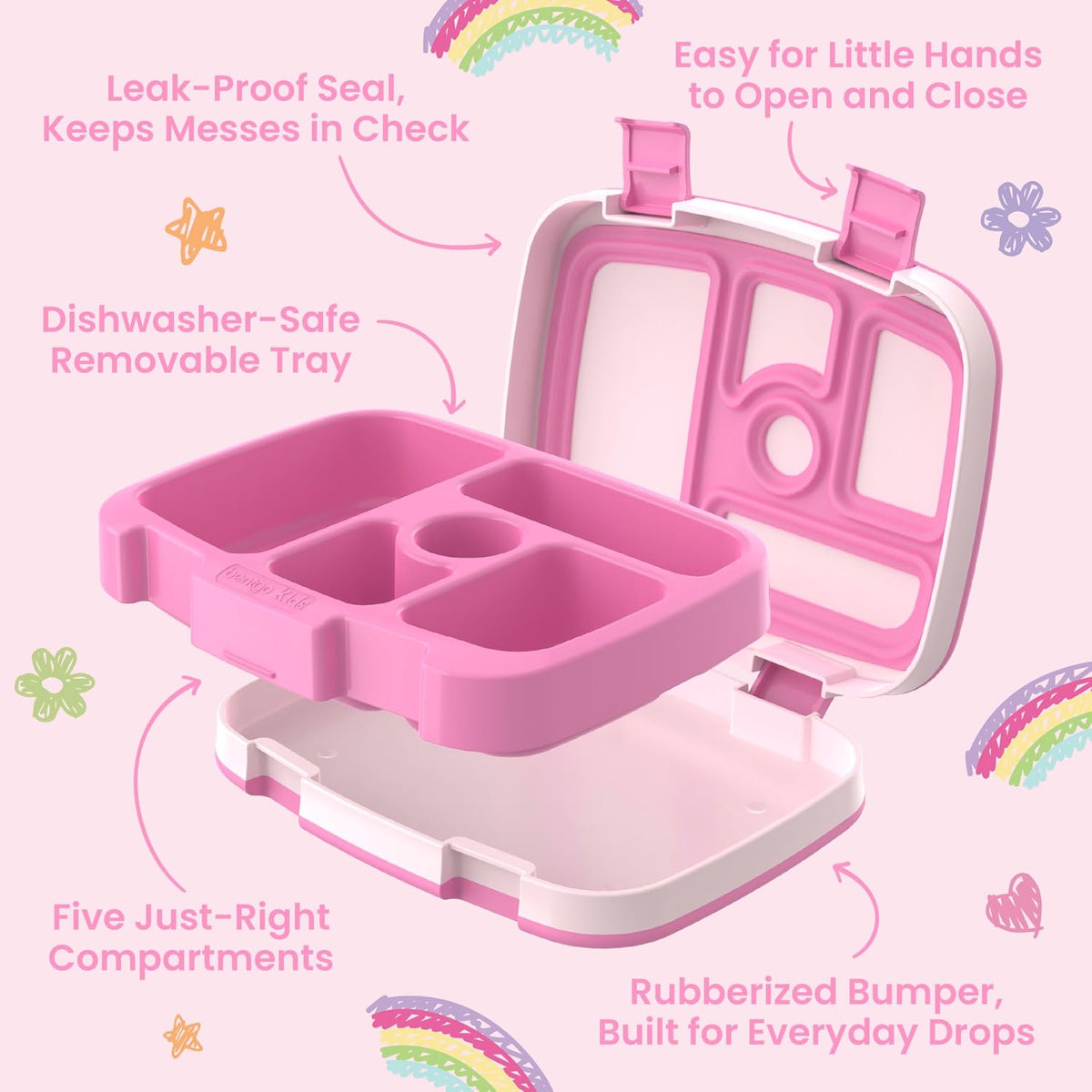 BLUEY Kids Leak-Proof, 5-Compartment Bento-Style Kids Lunch Box