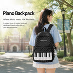 Piano Backpack With Polka Dot Pattern, Cutecore Style Daypack For High School Students, Travel And Everyday Use (2 Pcs)