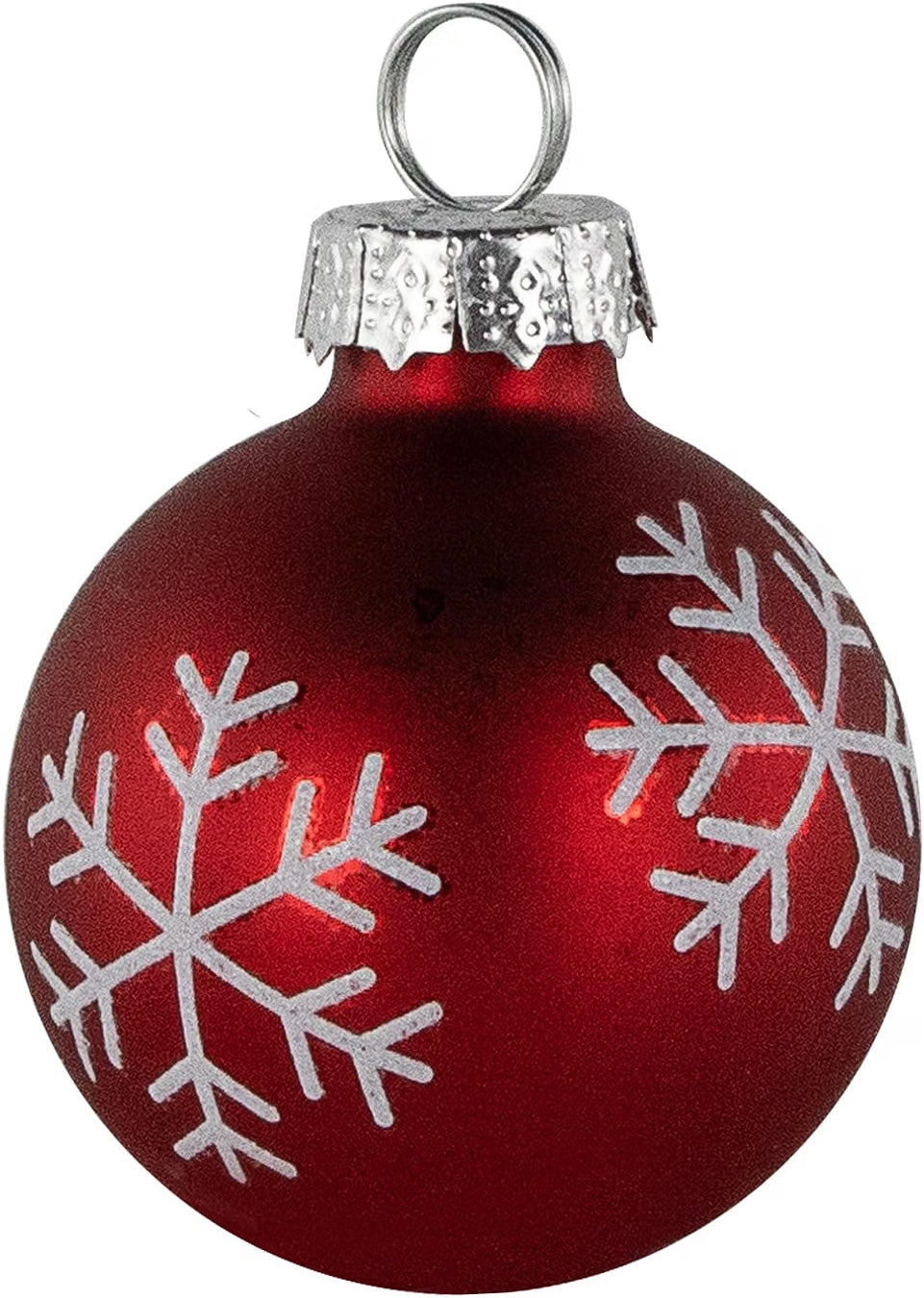 Christmas Glass Ball Ornament with Snowflake Place Card Holders - 2" - Red - Set of 6