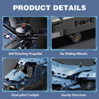 Military Helicopter Building Blocks, V-22 Osprey Model Kit, 1,486 Pieces