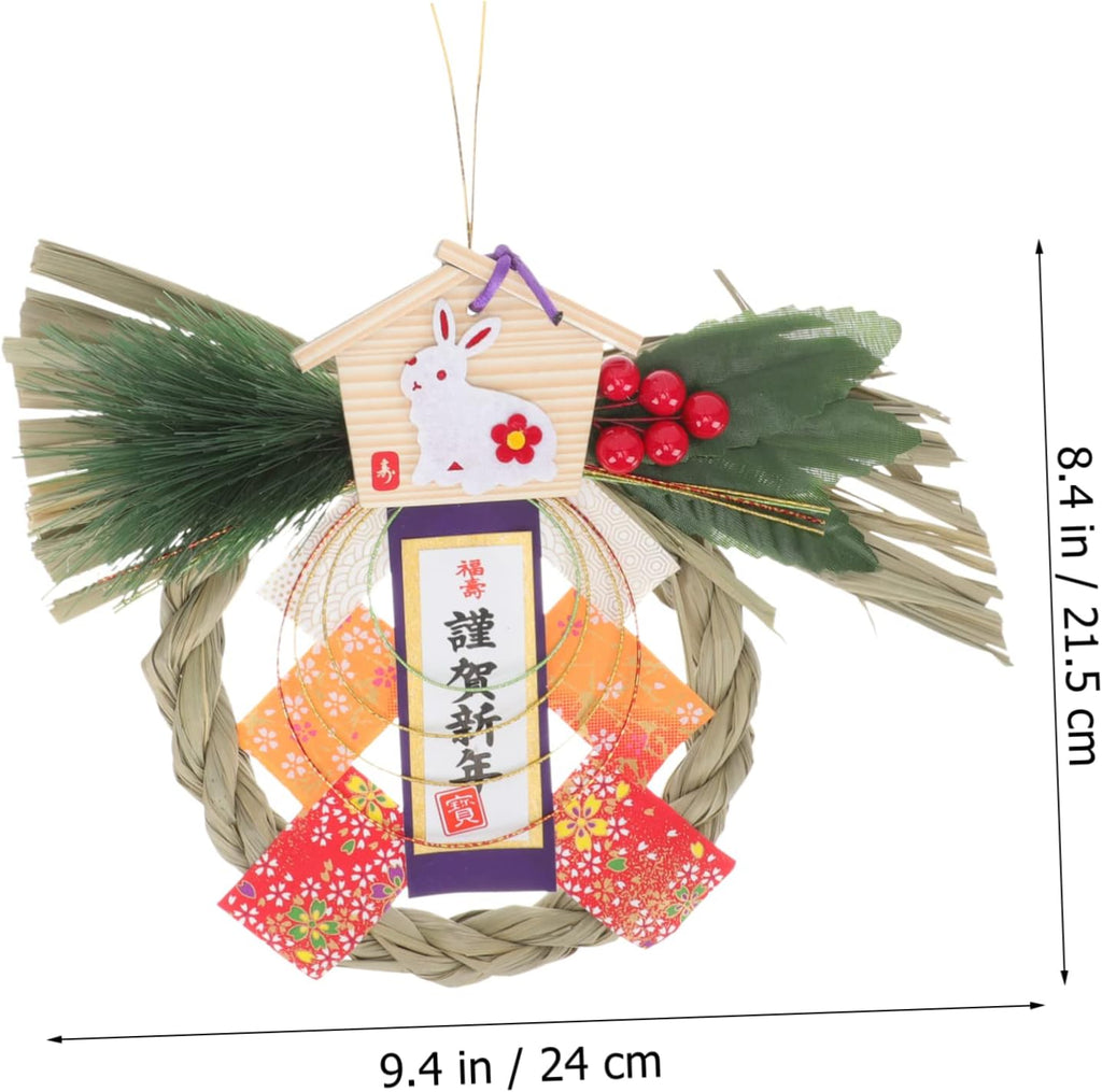 Japanese Style Year Hanging Decoration Straw Wreath Pendant for Festive Home Decor for Year Celebrations and Traditional Japanese Celebrations