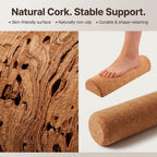 Natural Cork Balance Board Kit, 4-in-1 Foot & Ankle Strengthener Kit, Balance Trainer with Massage Roller & Ball, Toe Resistance Bands, Portable Balances Trainer for Home, Office