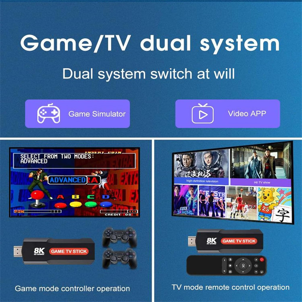 Q9 USB 2.0 Dual System Game Stick 8K Retro Console with 20000+ Games