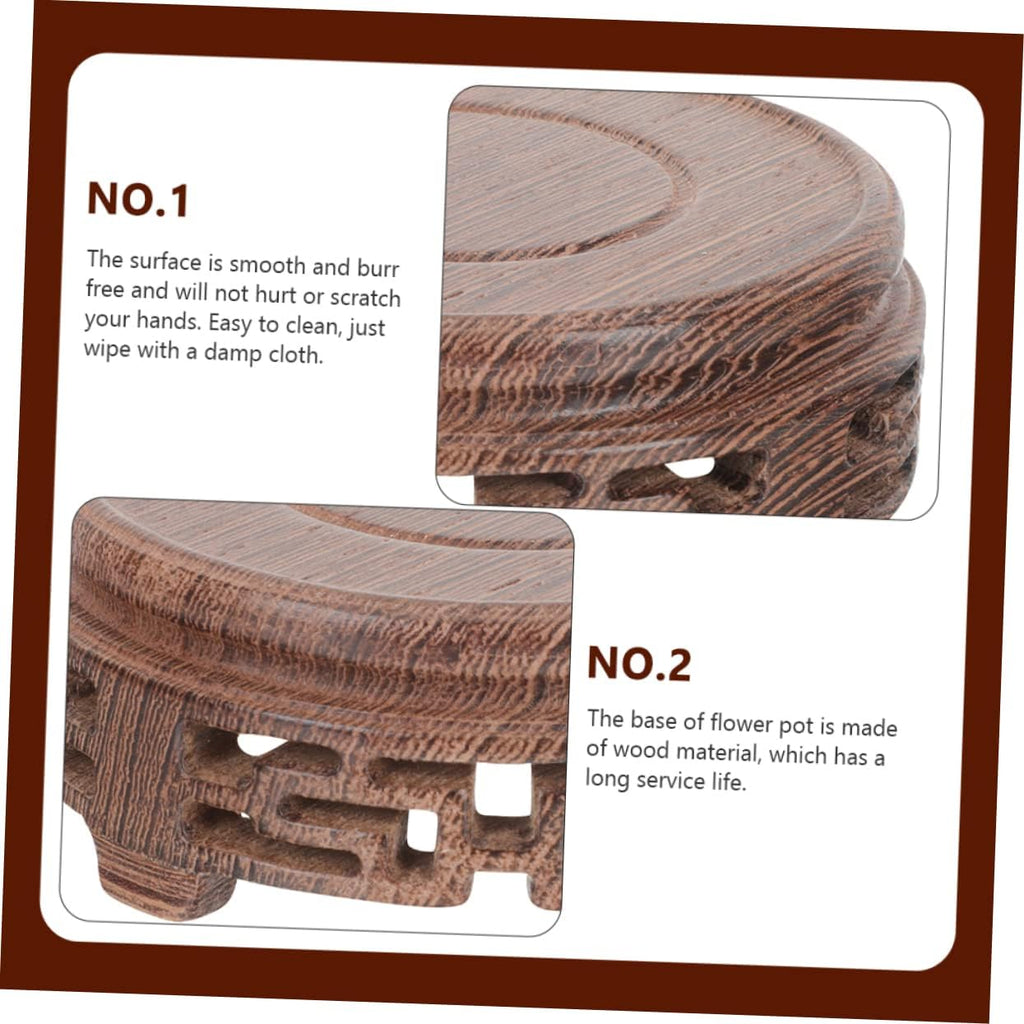 Wood Base Small Vase Stand Modern Home Decor Vase Display Rack for Indoor Plants