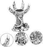 Dragon Claw Sphere Holder Resin Display Base for Crystal Ball Silver Finish, Flat No Burrs Design, Light Weight Build, Bedroom Table Accent