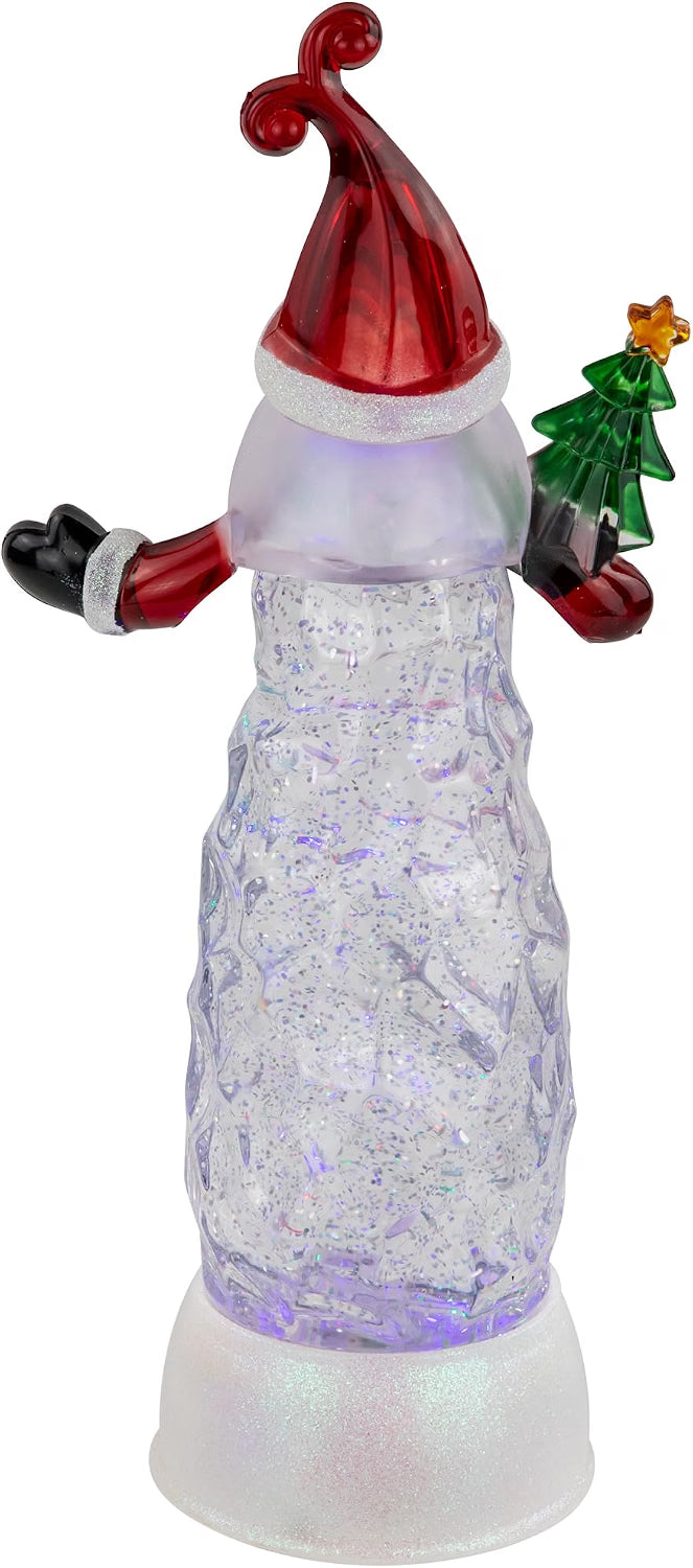 LED Lighted Santa Acrylic Christmas Snow Globe - 12"