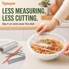 Disposable Elastic Food Covers, Clear PE (100 Pcs) Clear PE covers stretch approximately 15–15.7 in for bowls, plates and containers at home, parties, picnics or travel