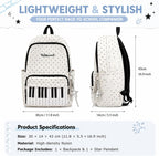 Piano Backpack With Polka Dot Pattern, Cutecore Style Daypack For High School Students, Travel And Everyday Use (2 Pcs)