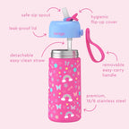 Kids Stainless Steel Lunch Box and Water Bottle Set (Rainbows & Butterflies)