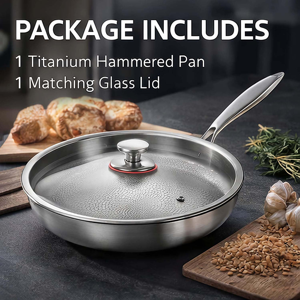 Pure Titanium Frying Pan & Cookware (With lid, 26cm)