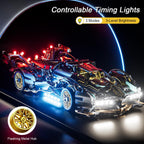 1:14 Sport Racing Car Building Blocks, Race Car Model with LED Lights