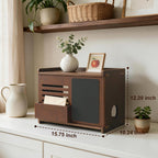 WiFi Router Box Hider with Front Storage & Chalkboard, Wooden Router Shelf