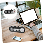 Manual Flip Desk Calendar Clock, Black ABS Plastic Perpetual Date Display Hand-cranked Page Turning Mechanism, Compact Desktop Design, Suitable for Bar, Restaurant or Study Room Decor