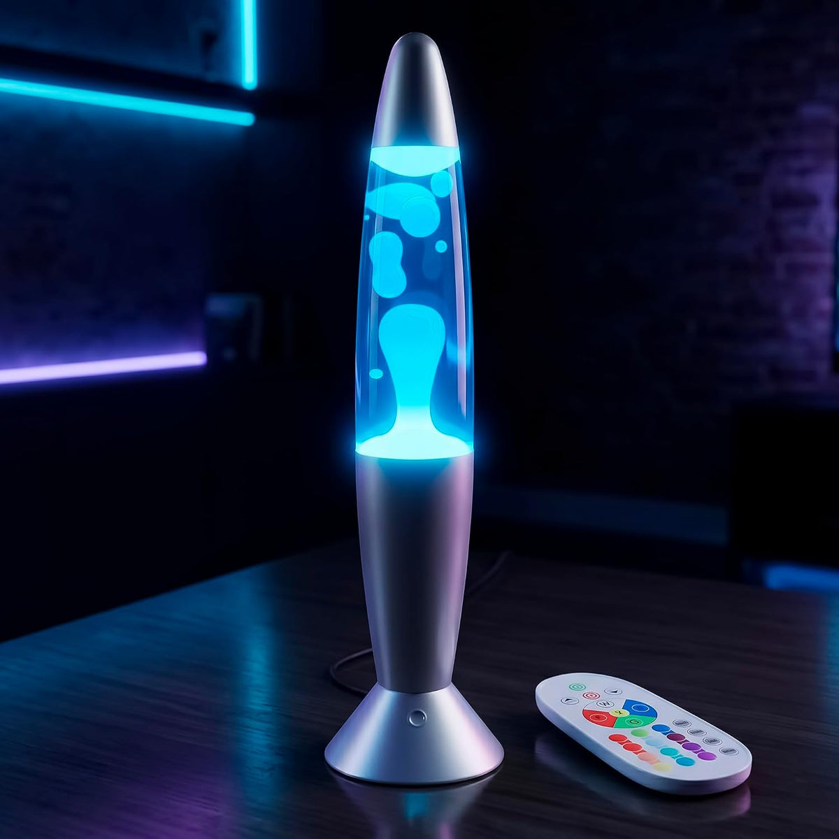 13.5 in Liquid Motion Mood Lamp, 17-Color LED Light, 4 Modes, Remote