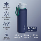 Flip 2-in-1 Straw & Chug Leak-Proof Insulated Water Bottle, 24 fl oz