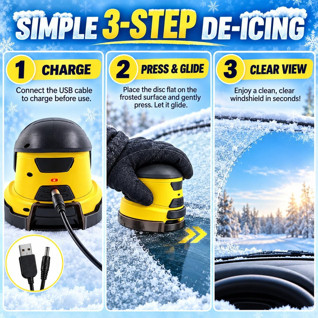 Electric Ice Scraper for Car Windshield, Rechargeable Frost Remover, Gloves