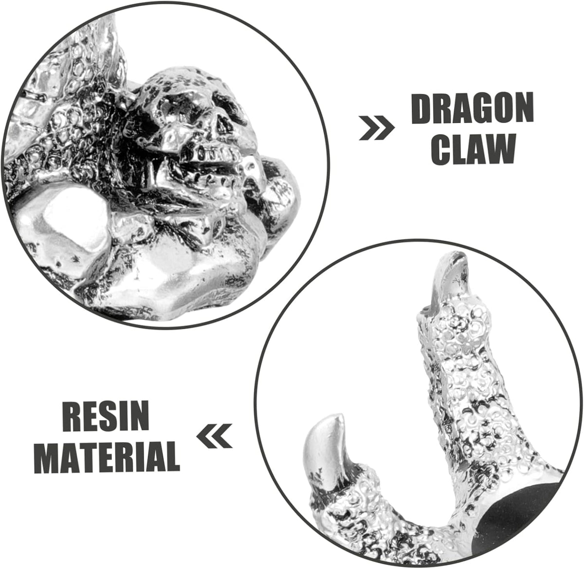 Dragon Claw Sphere Holder Resin Display Base for Crystal Ball Silver Finish, Flat No Burrs Design, Light Weight Build, Bedroom Table Accent