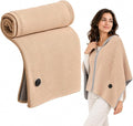 Heated Shawl, Wearable Heated Blanket with 8 Panels, 3 Heat Levels, USB 8 carbon-fiber heating panels in 4 center zones with 3 heat levels; requires a 5V/2A USB power source.