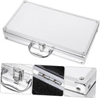 Silver Aluminum Alloy Tool Box Hard Shell Briefcase for Office Home Wear Resistant Lightweight Build, Clasp Security and Reinforced Corners, Stylish Silver Finish for Storage