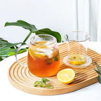 Glass Tea Cup with Infuser & Lid, 17.6 oz Borosilicate Glass Steeping Mug for Loose Leaf & Blooming Tea, C500