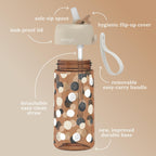 Kids Water Bottle, Replacement Straws Set, Leak-Proof, 15 oz