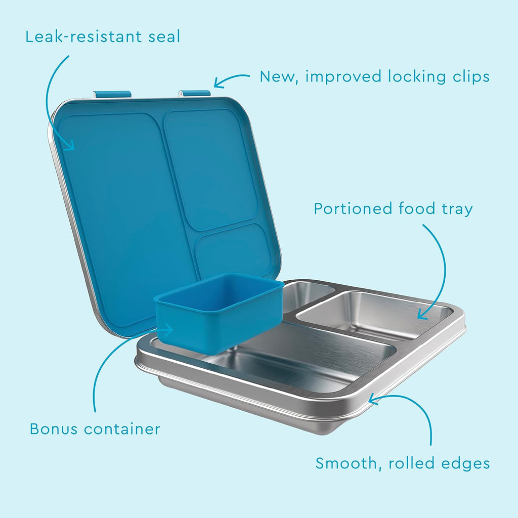 Kids Stainless Steel Prints Lunch Box Set With Reusable Stainless Steel Utensils (Dinosaur)