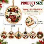 6PCS Christmas Ornaments DIY Pearl Diamond Art Kits for Adults, Wooden (Type B)