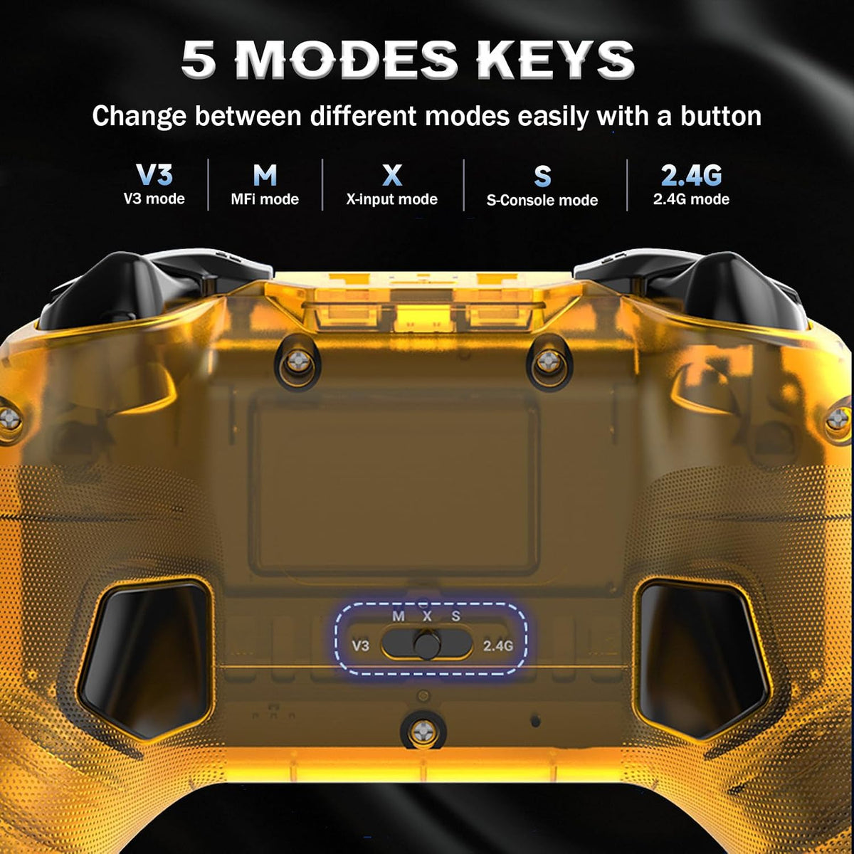 G6 Wireless Gaming Controller, Bluetooth 5.3 Gamepad with Hall Joysticks & Mobile Phone Holder