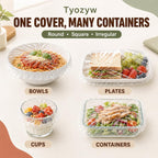 Disposable Elastic Food Covers, Clear PE (100 Pcs) Clear PE covers stretch approximately 15–15.7 in for bowls, plates and containers at home, parties, picnics or travel