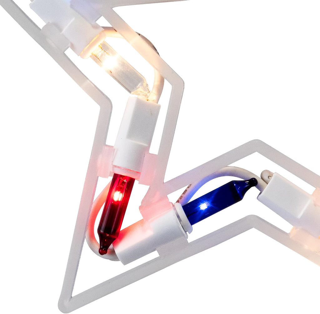 Patriotic Stars Patio Light Set - 5.25ft - White Wire - 5ct