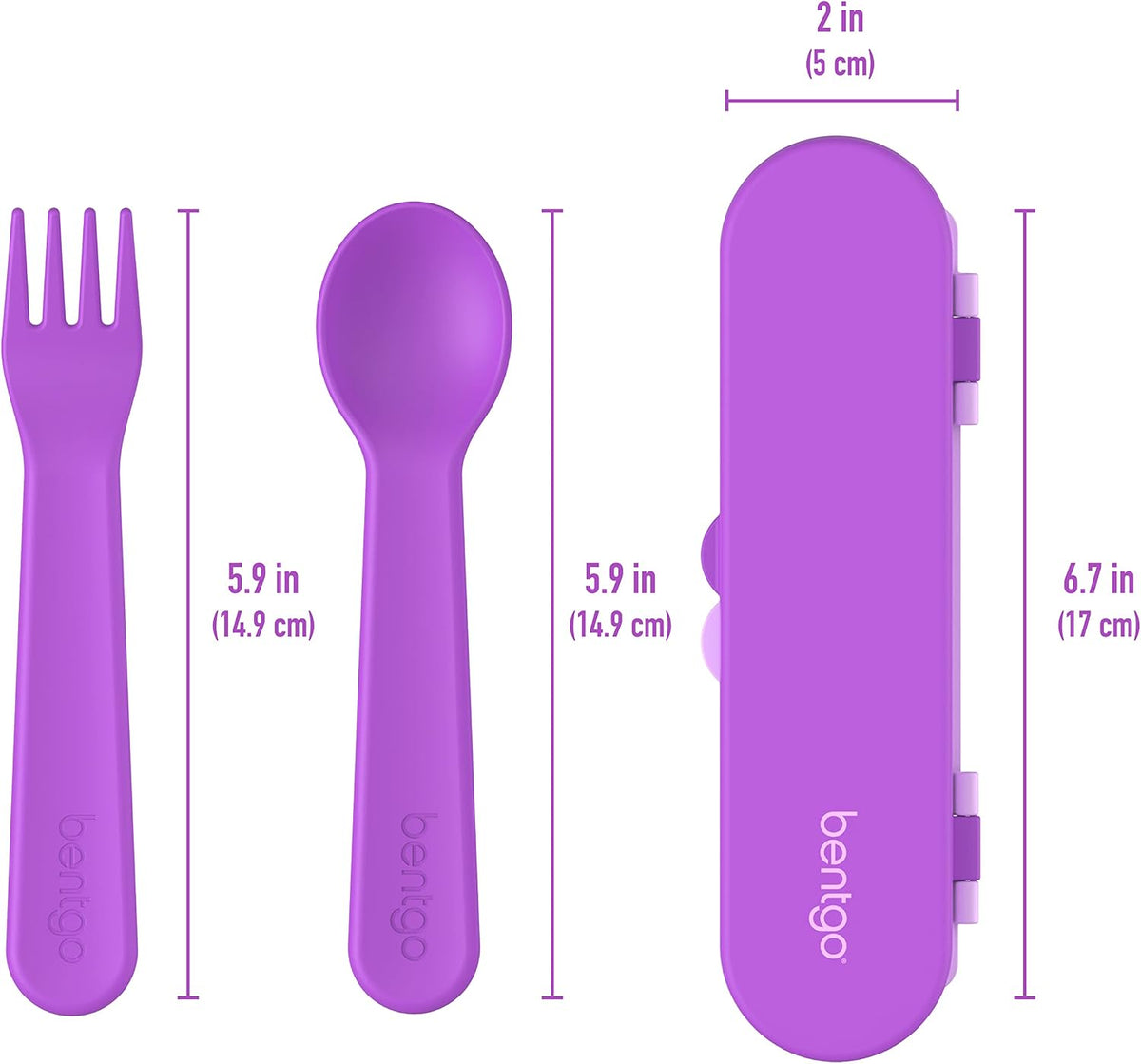 Kids Chill Lunch Box With Kids Reusable Plastic Utensils (Purple)