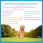 Humane GPS Dog Fence Collar, No Base Station Wireless Pet Containment System, IP67 Waterproof Training Collar with Beep, Vibration & Static Shock, Adjustable Virtual Boundary for Medium & Large Dogs