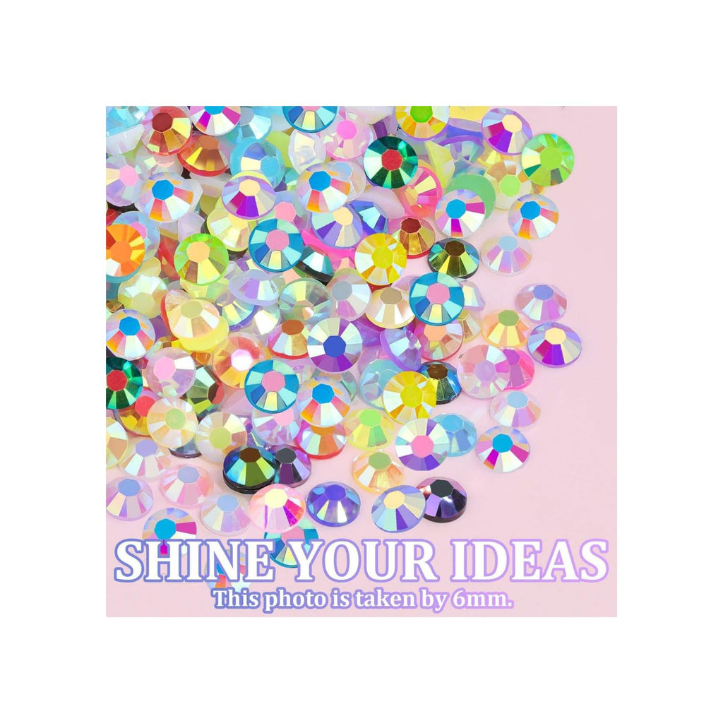 40,000 Pcs Resin Jelly AB Rhinestones Kit, 30 Colors 3mm (SS12) Flatback Rhinestone Set with B7000 Glue & Tools – 14-Facet Loose Gems for DIY Crafts, Nail Art, Tumblers, Shoes & Clothes
