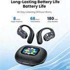 Open-Ear Bone Conduction Wireless Earbuds Bluetooth 5.4 with Smart Charging Case