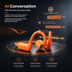 E12 Bone Conduction Headphones with Camera, AI Translation & Bluetooth