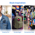 Digital Badge Pin 1.7" Touchscreen GIF Display Bluetooth Wearable Screen