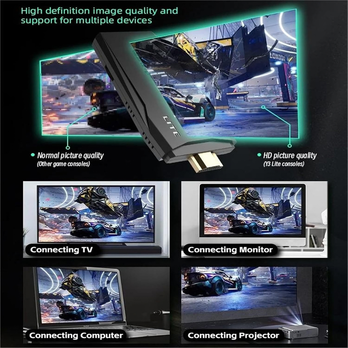 Y3 Arcade 4K Video Game Console with Game Arcade Keyboard Built-in 10000 Games Stick