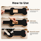 Bone-Shaped Dog Nail Scratch Board with Treat Drawer, Wooden (1 PCS)