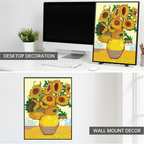 Sunflower Pixelated Brick Art Mini Blocks Wall Art Set for Adults