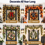 Garland Hanger for Front Door, Adjustable No Hardware Garland Hanger