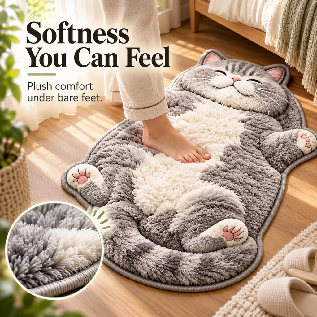 3D Cozy Cat Rugs, Sleeping Cat Rug Floor Mat for Entryway Bedside (#e,48in)
