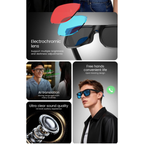 Smart Audio Bluetooth Glasses with AI Translation, Electrochromic Lens and Open-Ear Sound