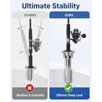 Gugxiom 2-in-1 0° Fishing Rod Holder Boat Cup Holder, 280mm Round Top