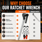 Ratchet Cargo Winch Tensioner Wrench, Heavy-Duty Reversible Truck Strap Tightener Tool