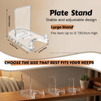 Clear Acrylic Plate Display Stand Holder - Adjustable Heavy Duty Easel Riser for Decorative Dishes Picture Frames Art Canvas Plaques Tabletop Picture Frame Holder Racks for Indoor Home Decor
