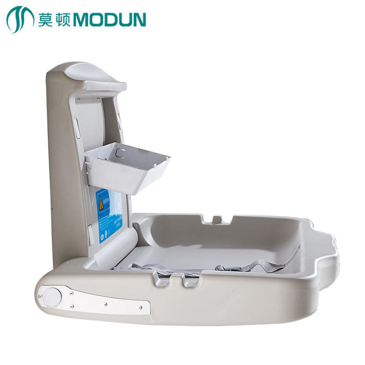 Wall Mounted Baby Changing Station Commercial Horizontal Foldable Diaper Changing Table Safety Strap Built-in Liner Dispenser HDPE Plastic Bath Table for Restrooms, Restaurants, Offices & Daycare