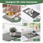 Diatomite Stone Dish Drying Mat for Kitchen Counter (24" x 16") ‚Äì Foldable Roll-Up Diatomaceous Earth Fast Drying Board, Super Absorbent Heat-Resistant Mat for Tableware, Cups & Bathroom (Dark Gray)
